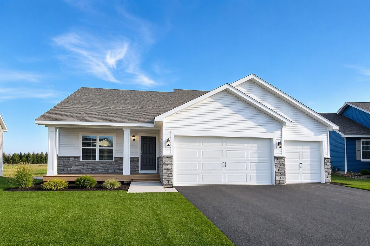 The Cameron II American Classic at Highlands at Eagle View! Photo is of similar home. Options and colors may vary. Ask Sales Agent for details. AI-generated landscaping for visualization. Actual yard condition may differ.