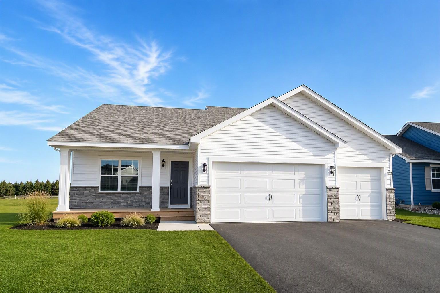 The Cameron II American Classic at Highlands at Eagle View! Photo is of similar home. Options and colors may vary. Ask Sales Agent for details. AI-generated landscaping for visualization. Actual yard condition may differ.