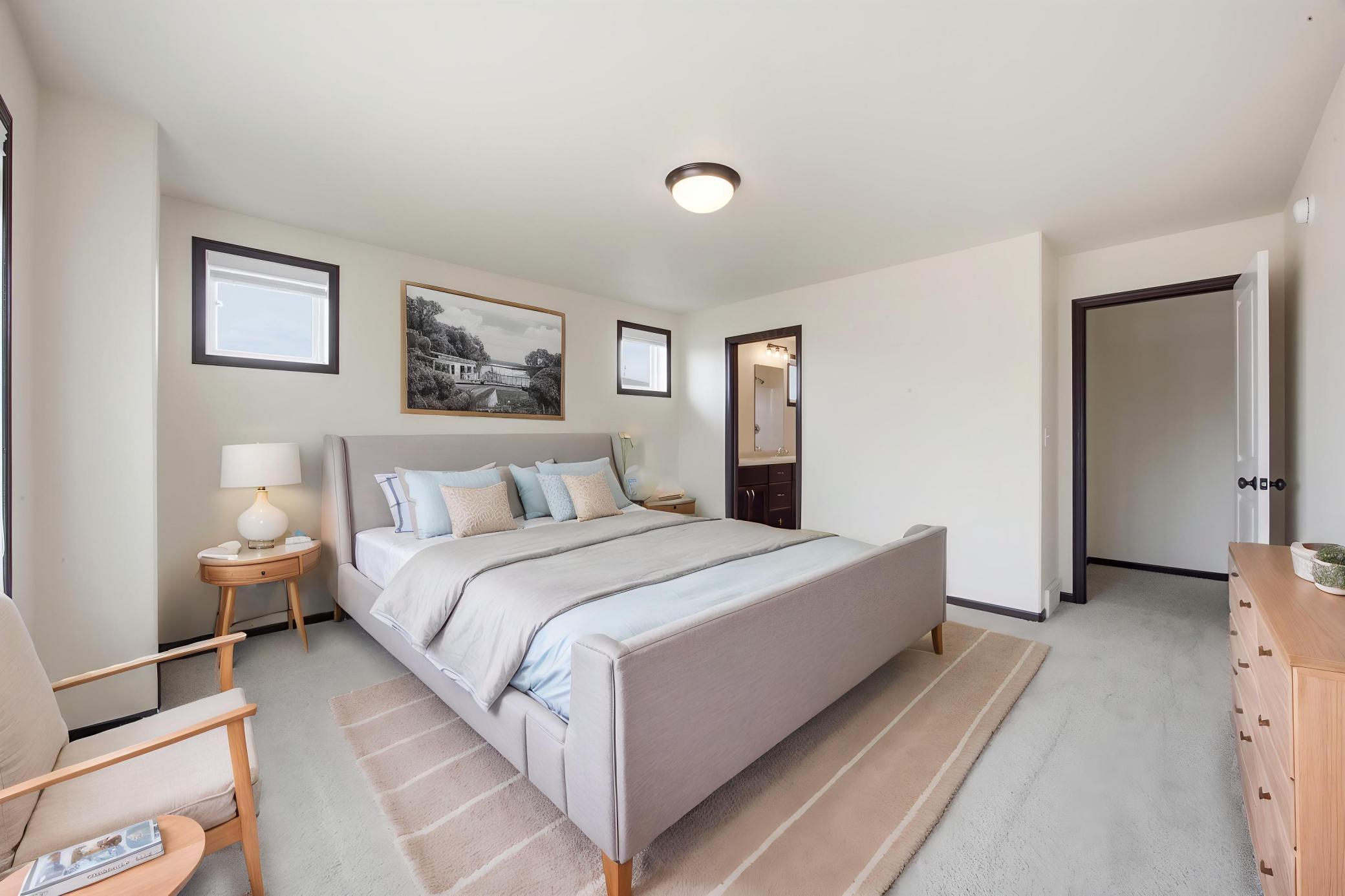 Virtually Staged Primary Bedroom