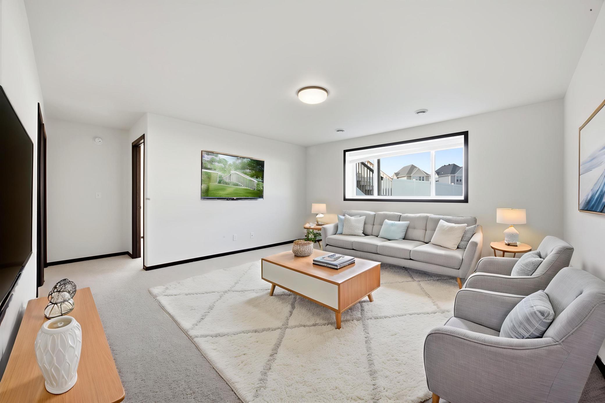 Virtually Staged Family Room