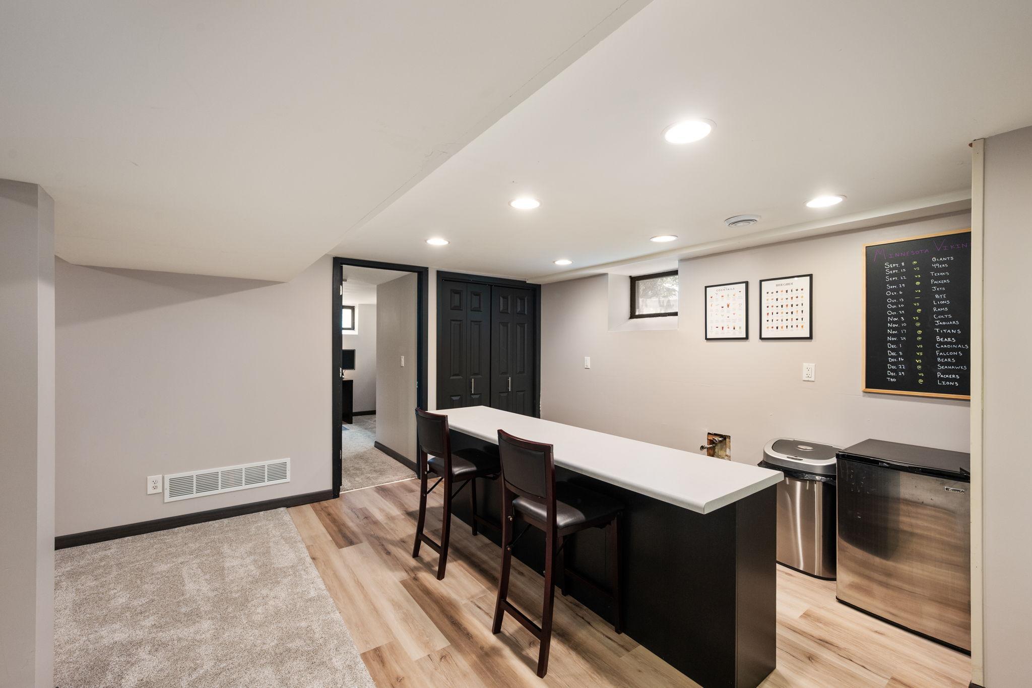 Wet bar area is ready to be finished for entertaining