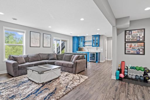 Lower level entertaining area