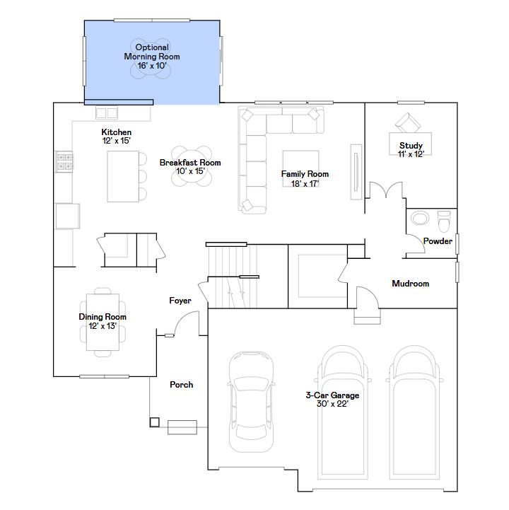 McKinley main level floorplan.