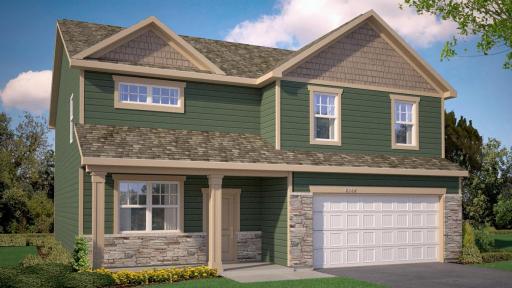 8134 Martin Ave NE will feature the desirable Northern Craftsman elevation with stone accents and covered front porch. *Picture is a market rendering; actual colors will vary.