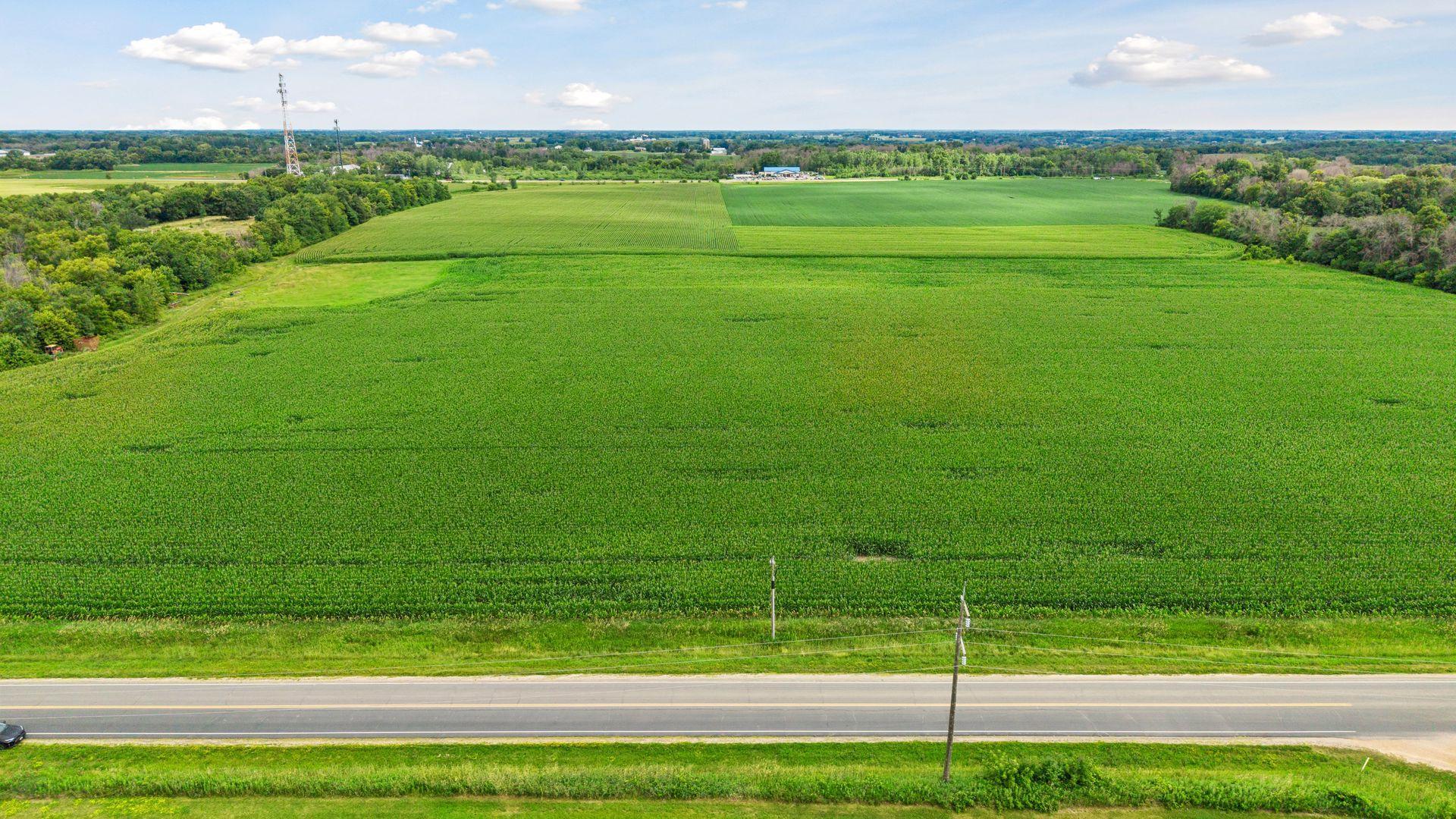 Close in countryside, minutes to Plymouth and a quick walk or bike ride to downtown Loretto! This is a view from Chippewa Road