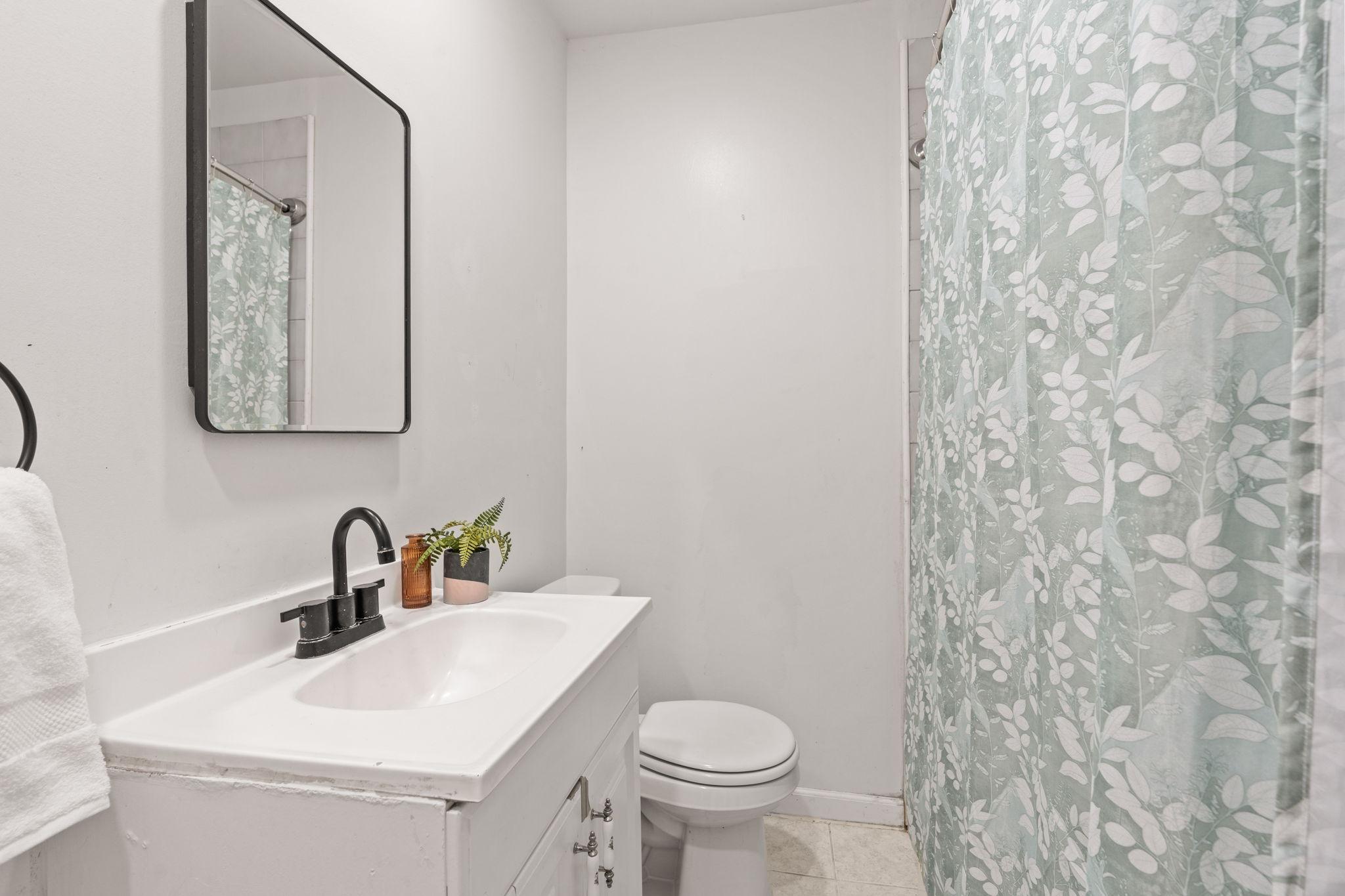 Main-level bathroom with modern fixtures.
