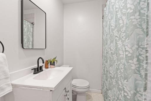 Main-level bathroom with modern fixtures.
