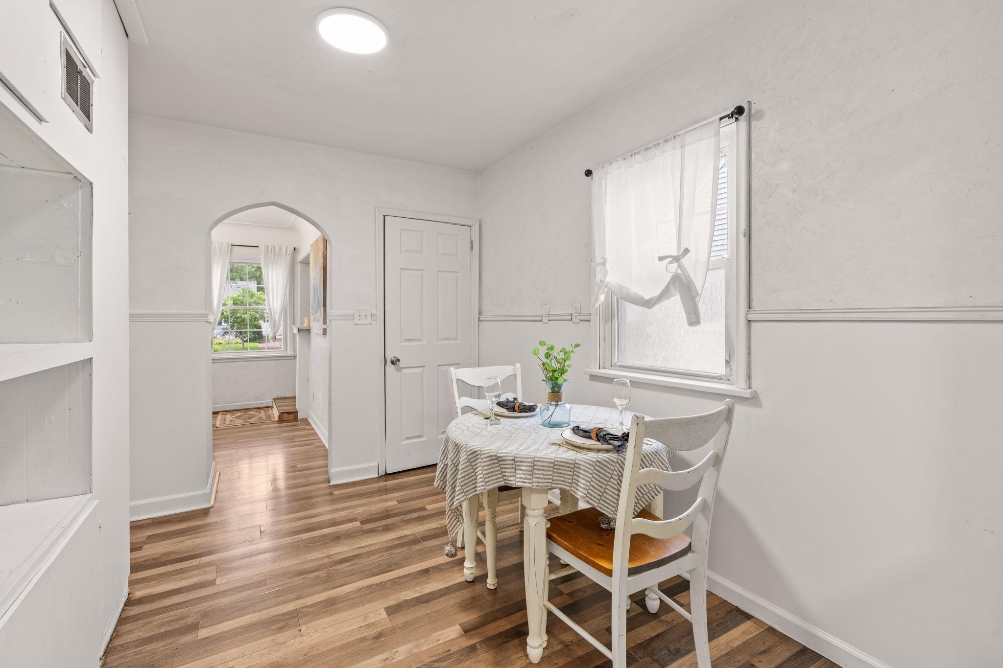 Bright dining area with room to gather for everyday meals.