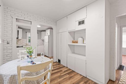Functional built-ins provide additional storage and display space.