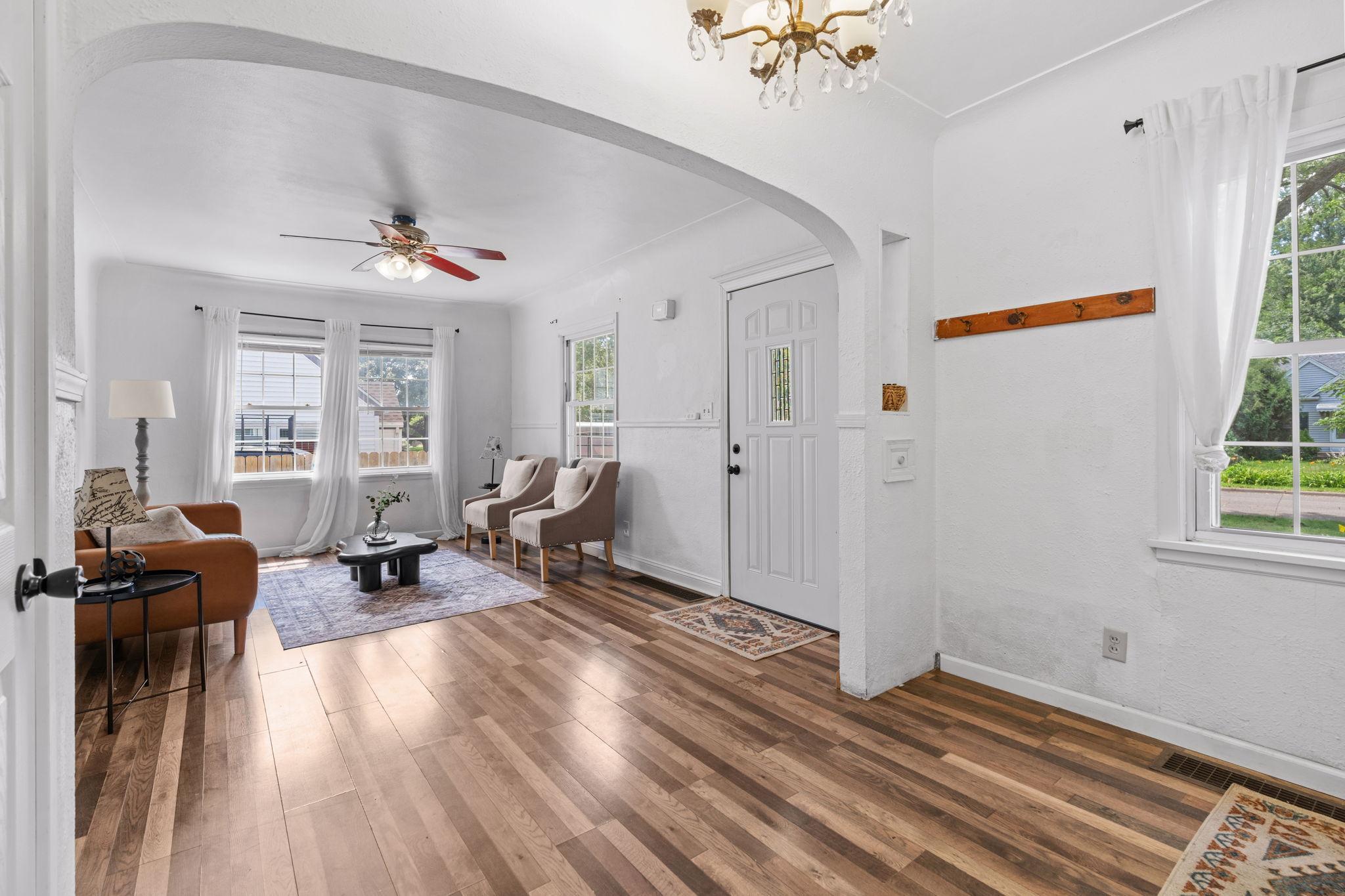 Open main-level layout offers flexibility for everyday living and entertaining.