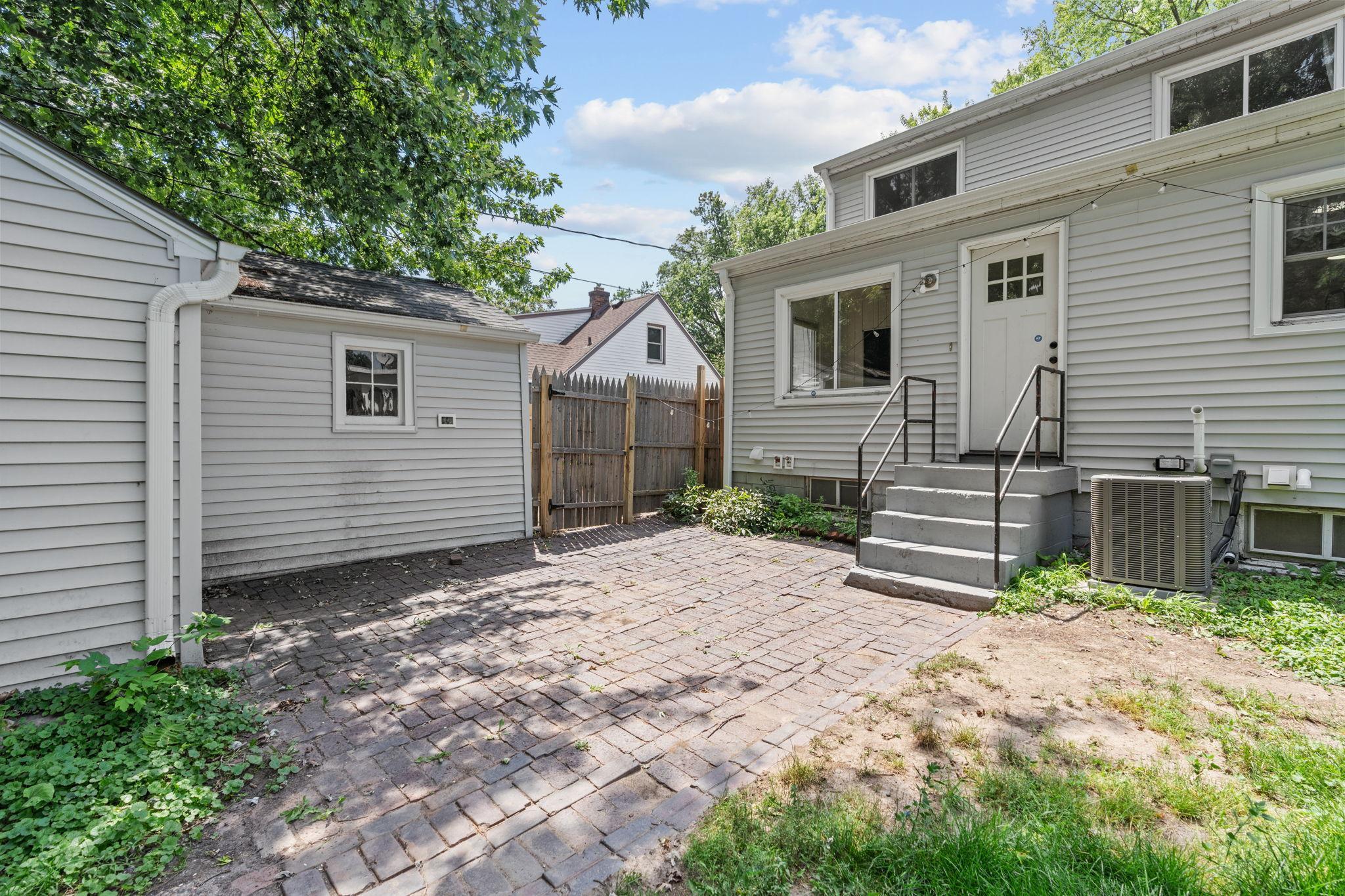 Backyard patio area offers a private place to relax or entertain.