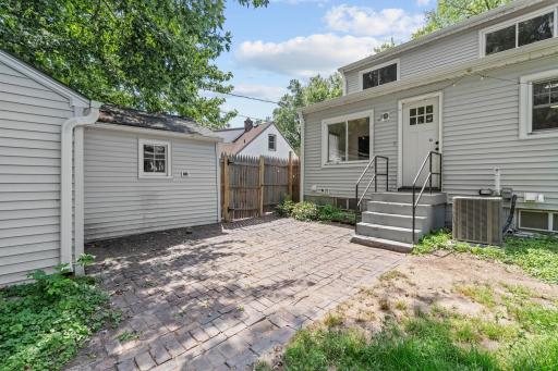 Backyard patio area offers a private place to relax or entertain.