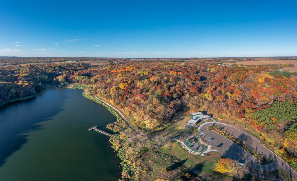 Cottage Grove Ravine Regional Park-515 acres of hills and dramatic, heavily-wooded ravines with fields and prairie.