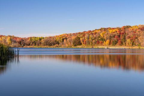 Cottage Grove Ravine Regional Park is a great place to picnic, play, fish, hike, bike, cross-country ski and snowshoe!