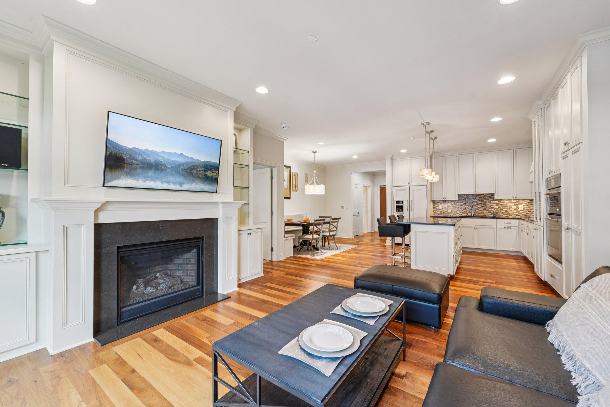 Living room with fireplace