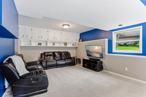 Large lower level family room.