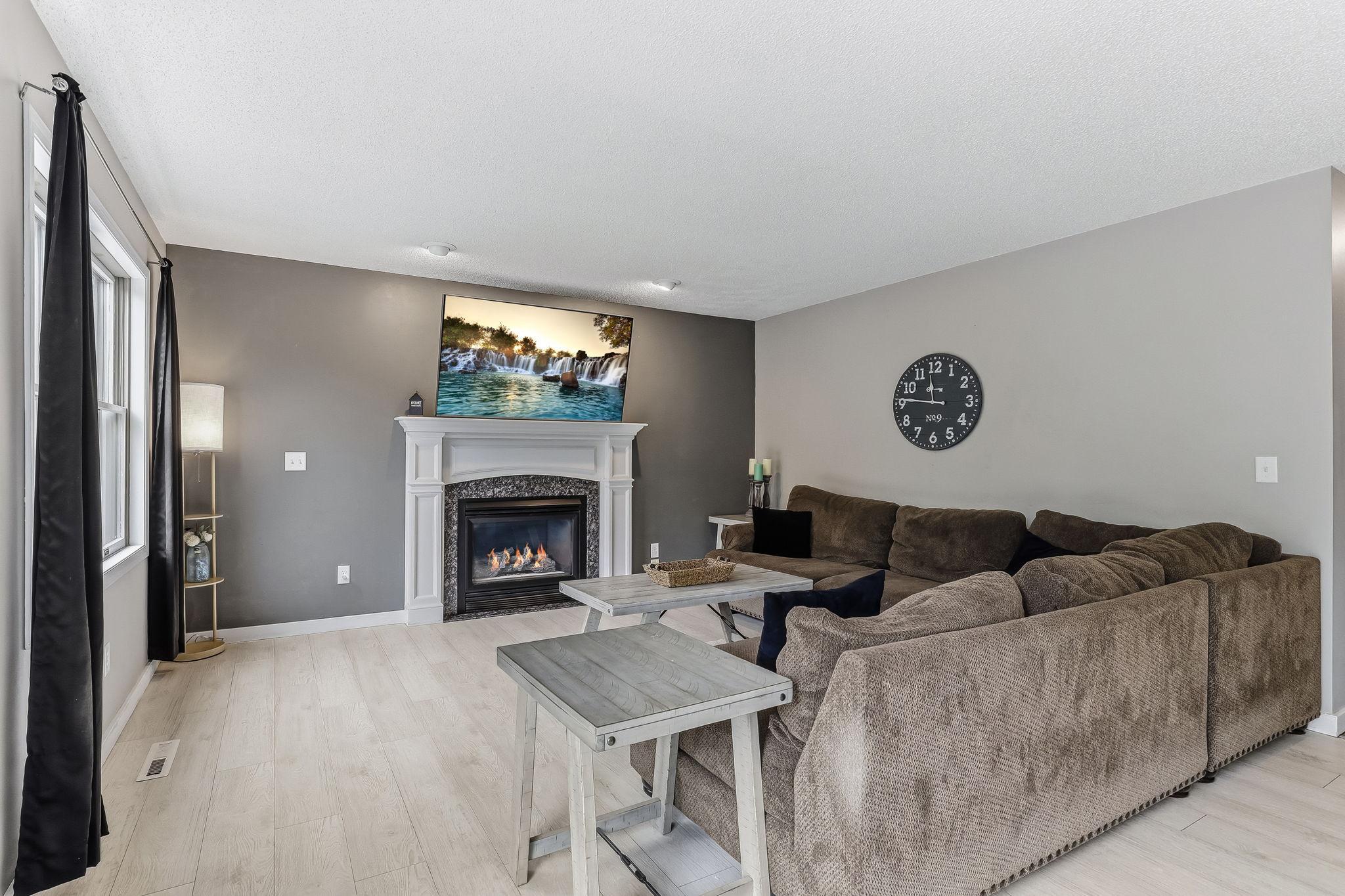 Enoy the gas fireplace in the living room.