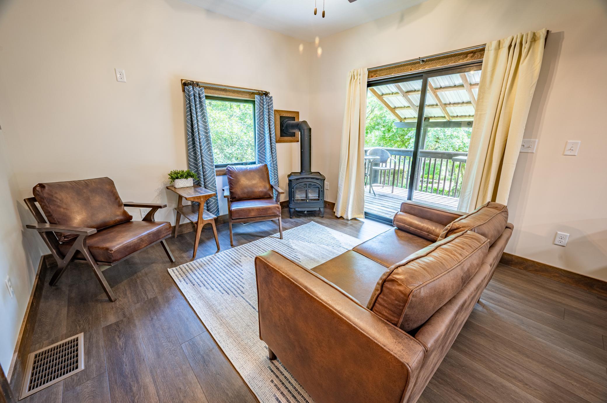 Living Room w/Sliding Door to Covered Deck