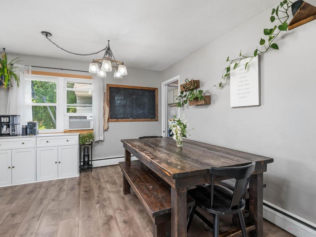 The dining area is spacious and flows nicely off the kitchen into the living room.