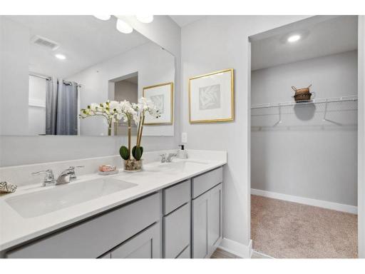 A peak inside the bathroom off the primary suite.
