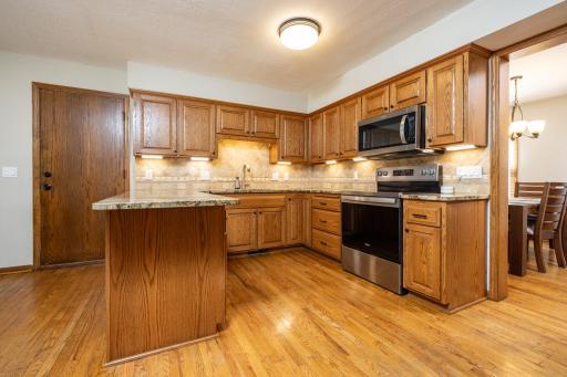 The updated kitchen yields both function and luxury