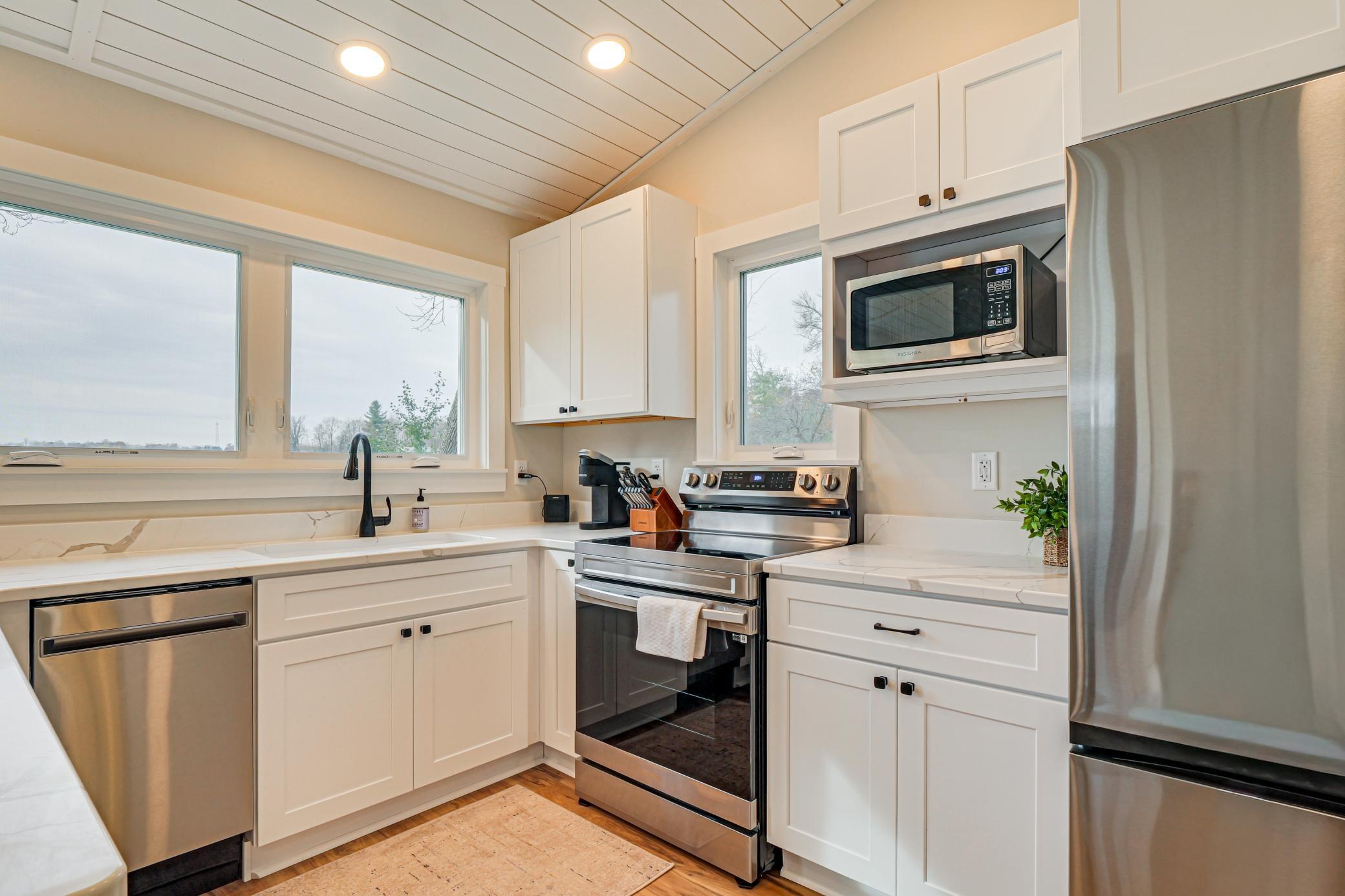 West facing windows over the sink