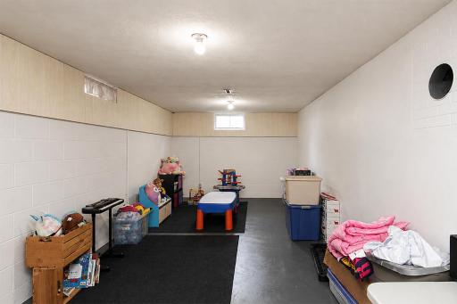 Oversized family room area - you could add an egress window and make part of it a 4th bedroom