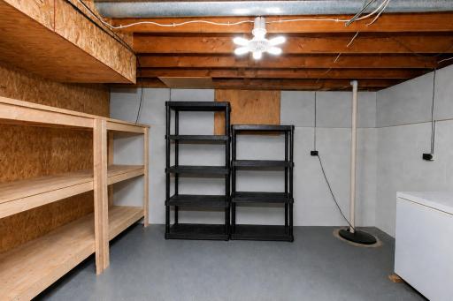 AI enhanced to show the large area with built in shelves