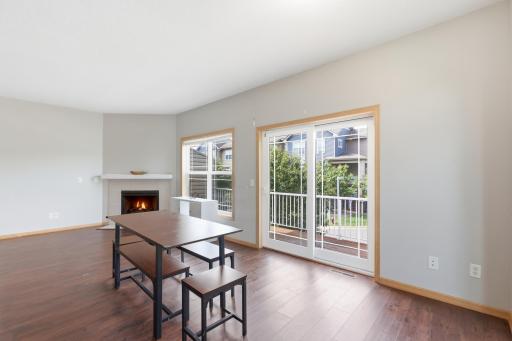 Informal dining area overlooking large deck