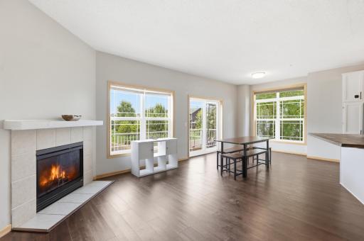 Dining area connects to family room