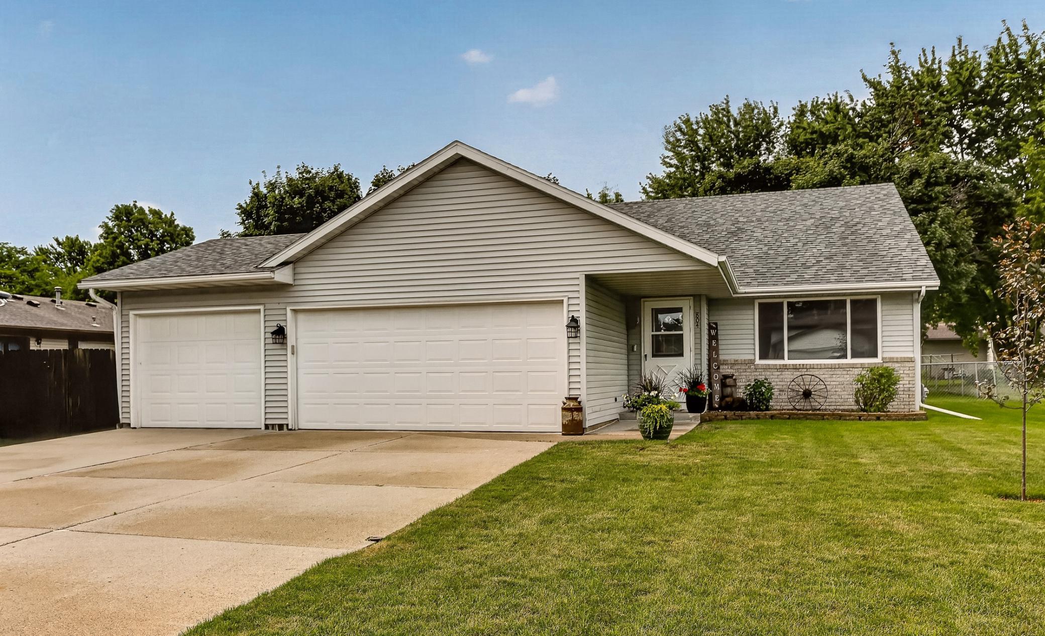 Large 3 car garage