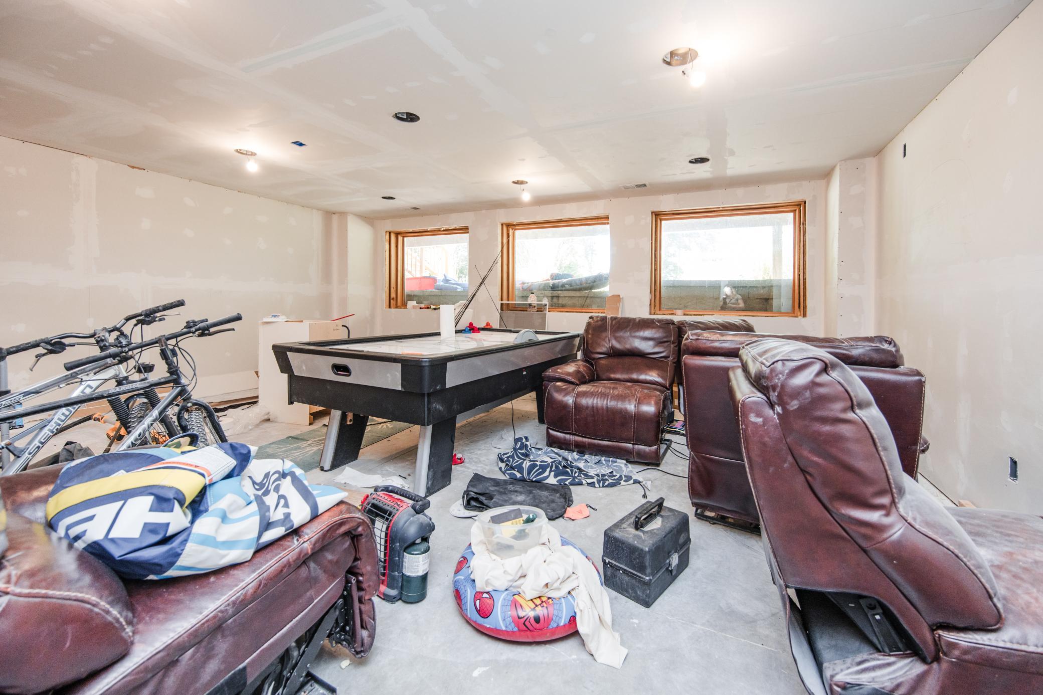 Unfinished Family Room