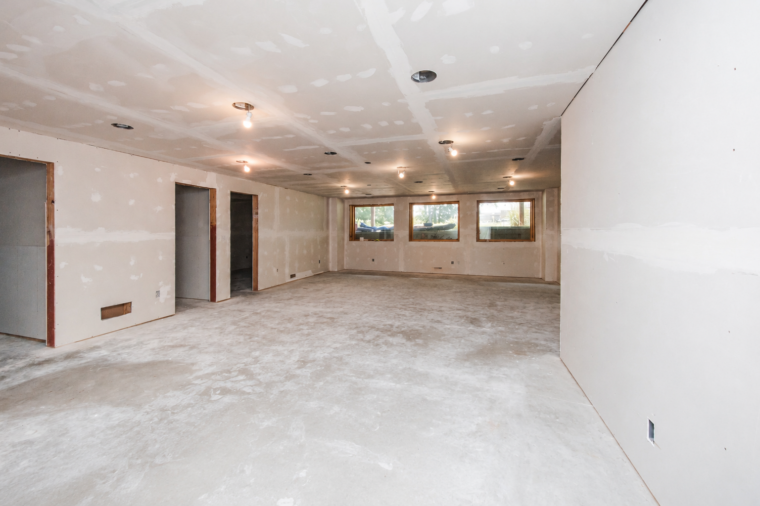 Virtually Cleared Unfinished Family Room