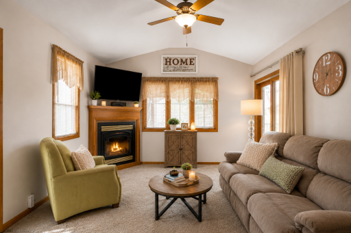 Main level Vaulted Family room addition w/gas fireplace