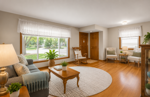 Spacious Front Living room w/new shades