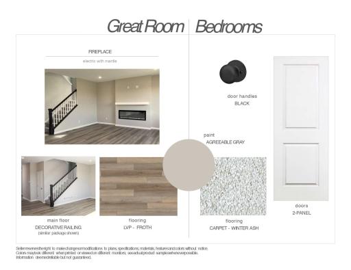 Interior Finishes selected for this home. Exhibit may not depict exact color match.