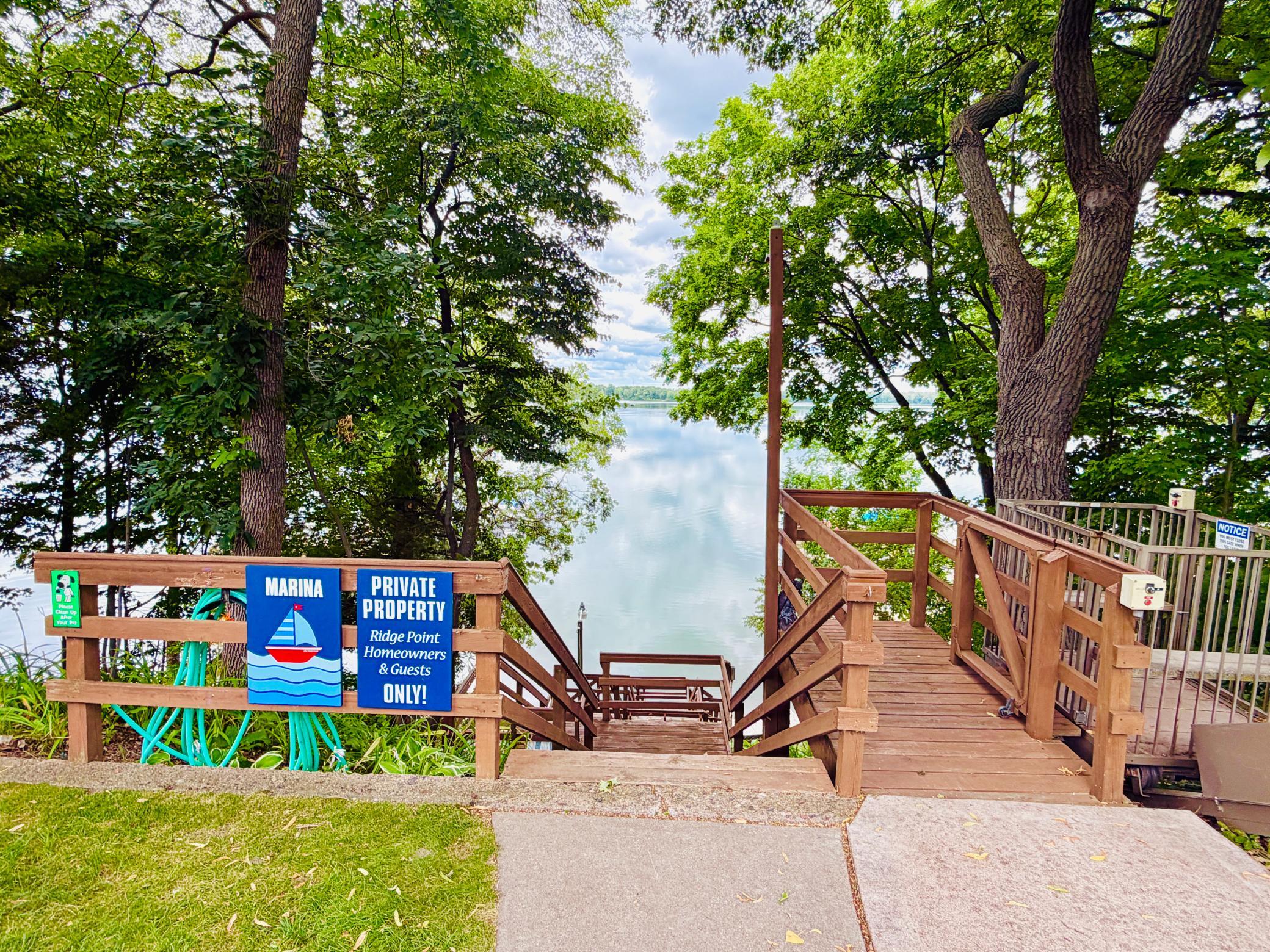 Lake access with elevator to the docks.
