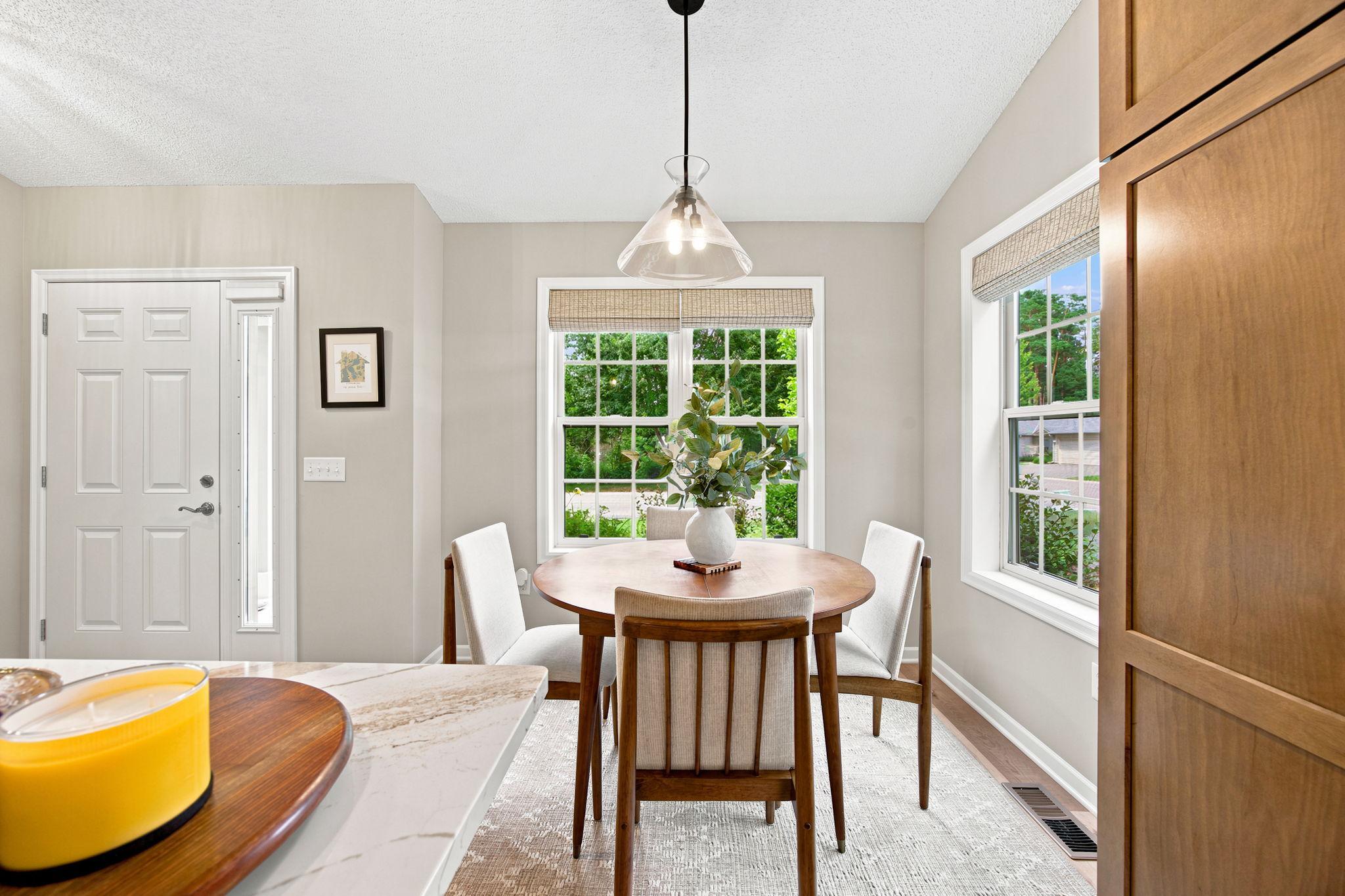 The two big windows offer much light to brighten your day.