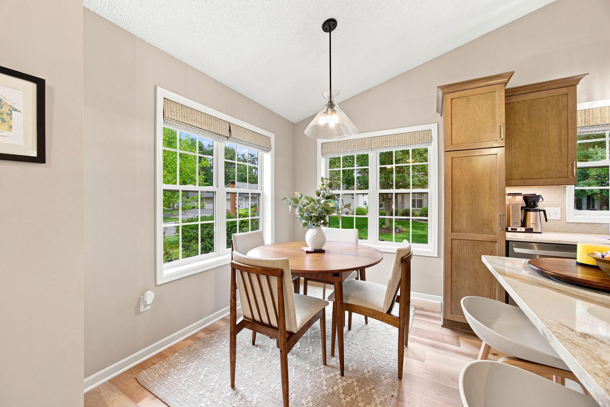 Very cute and quaint breakfast nook to sit and enjoy your morning coffee.