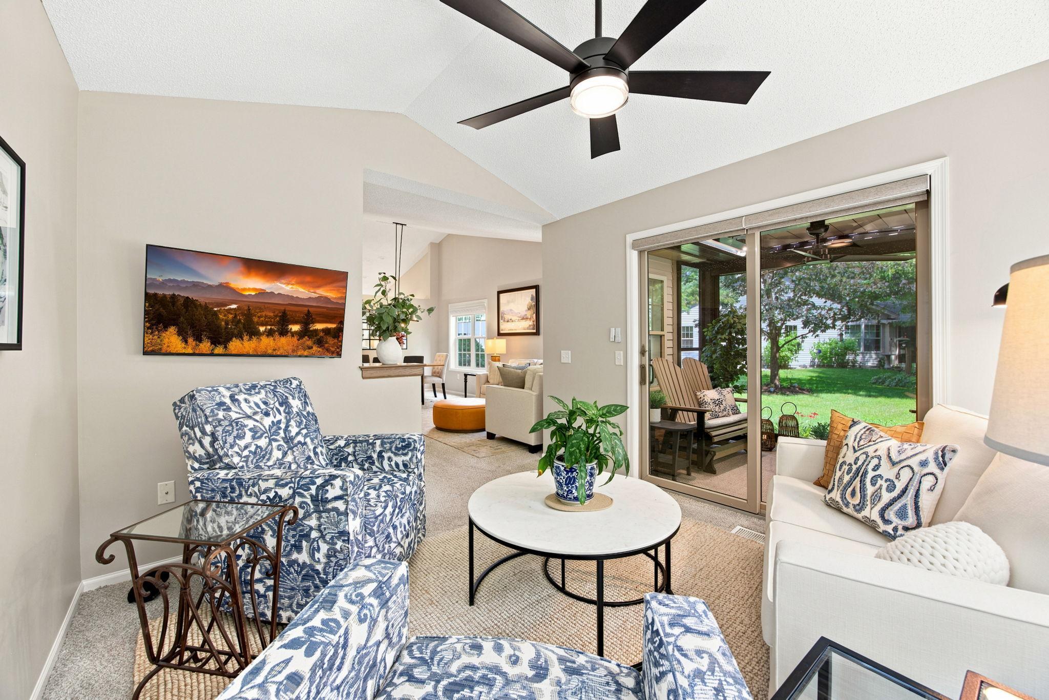 On those better weather days step out into the completely screened in porch.