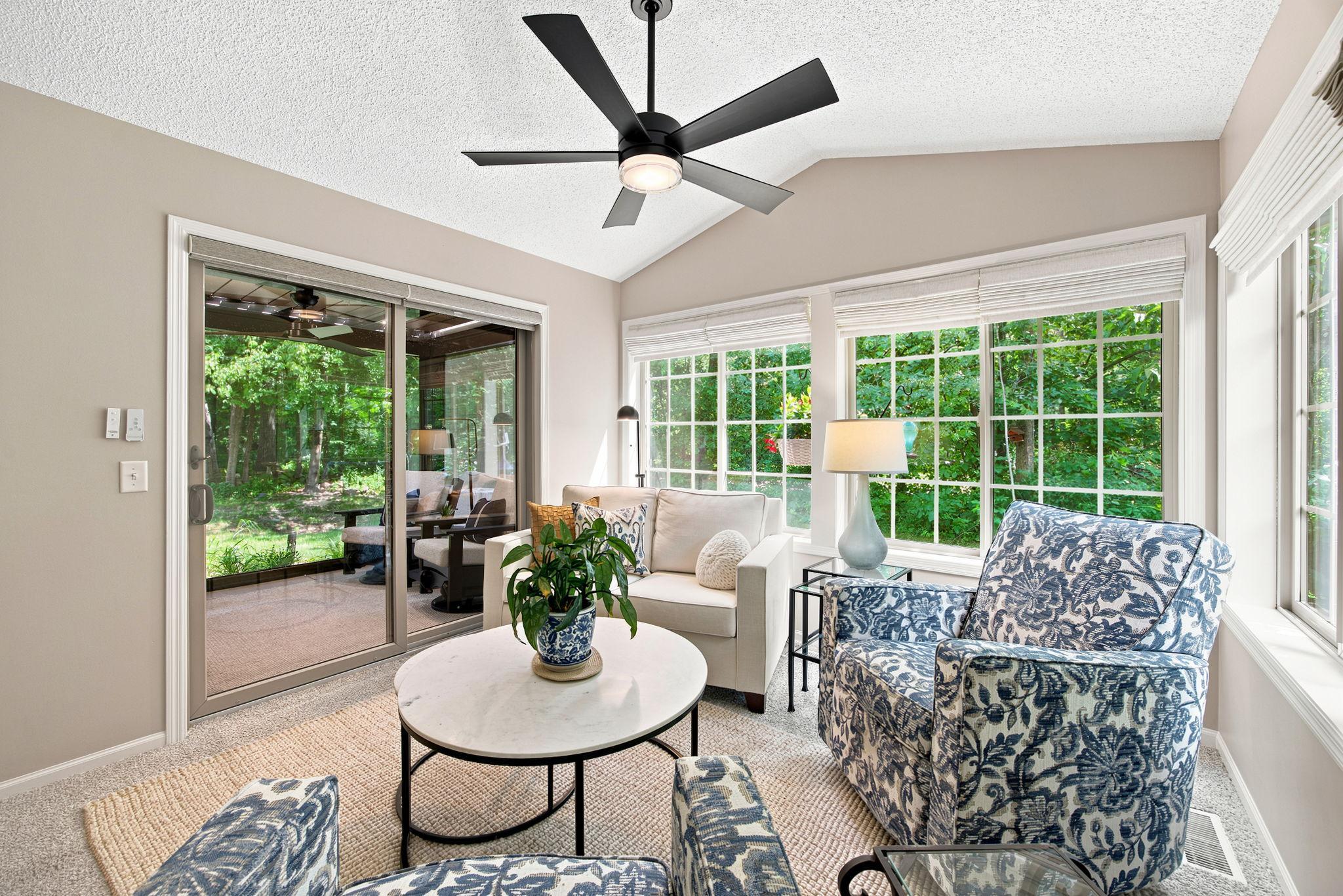 The sunroom is self-explanatory. It is the go-to place on those cooler mornings and evenings.