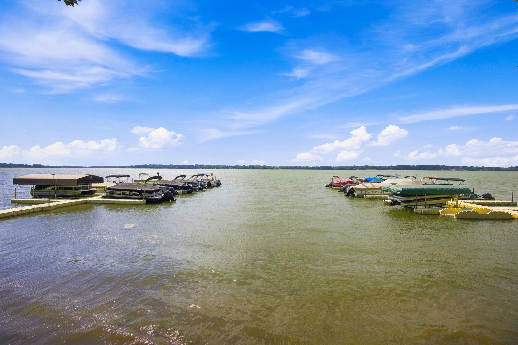 Boat slips and dock.