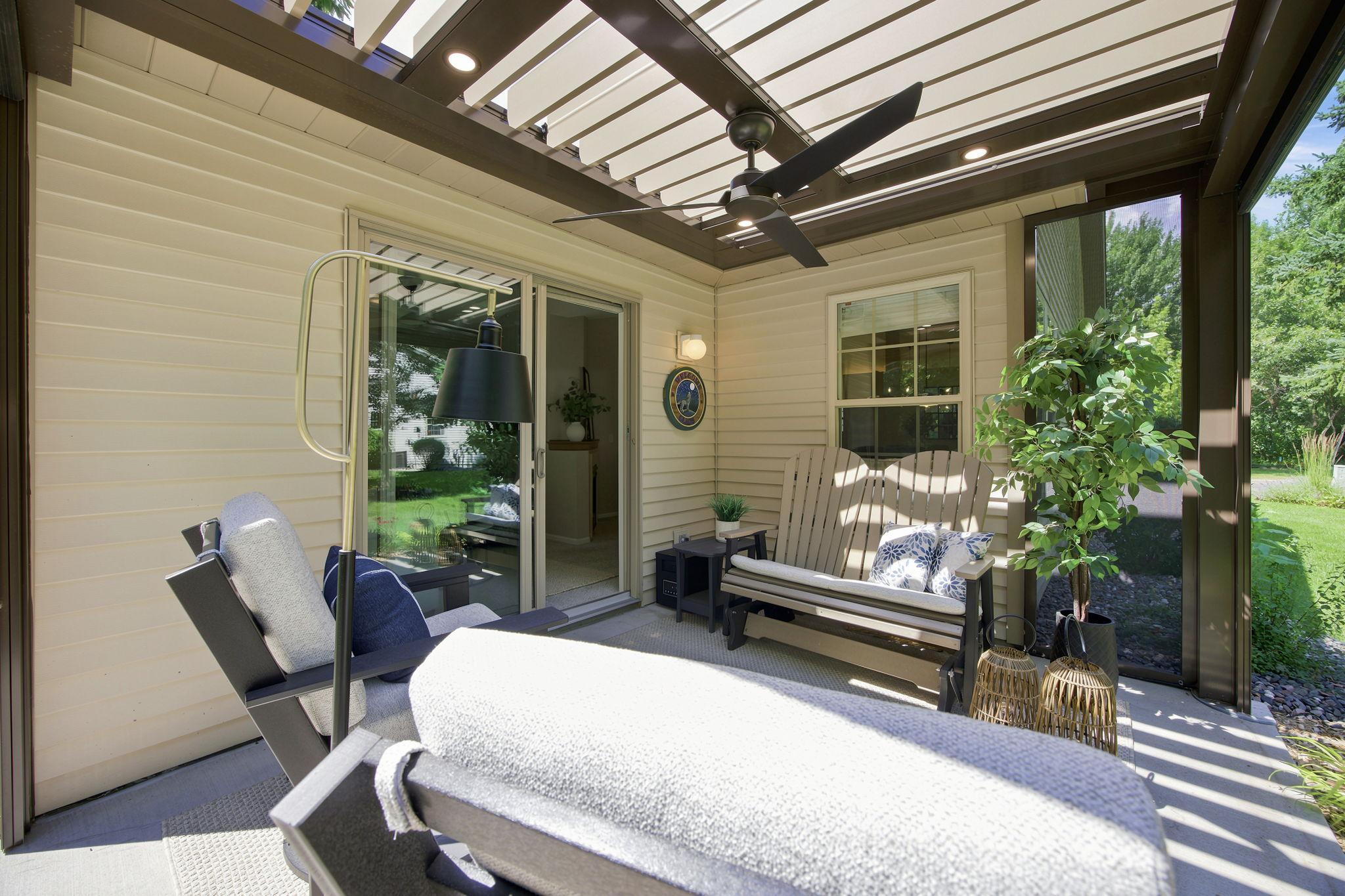 You may want to enjoy the full outside experience and open the louvered roof, All controlled remotely