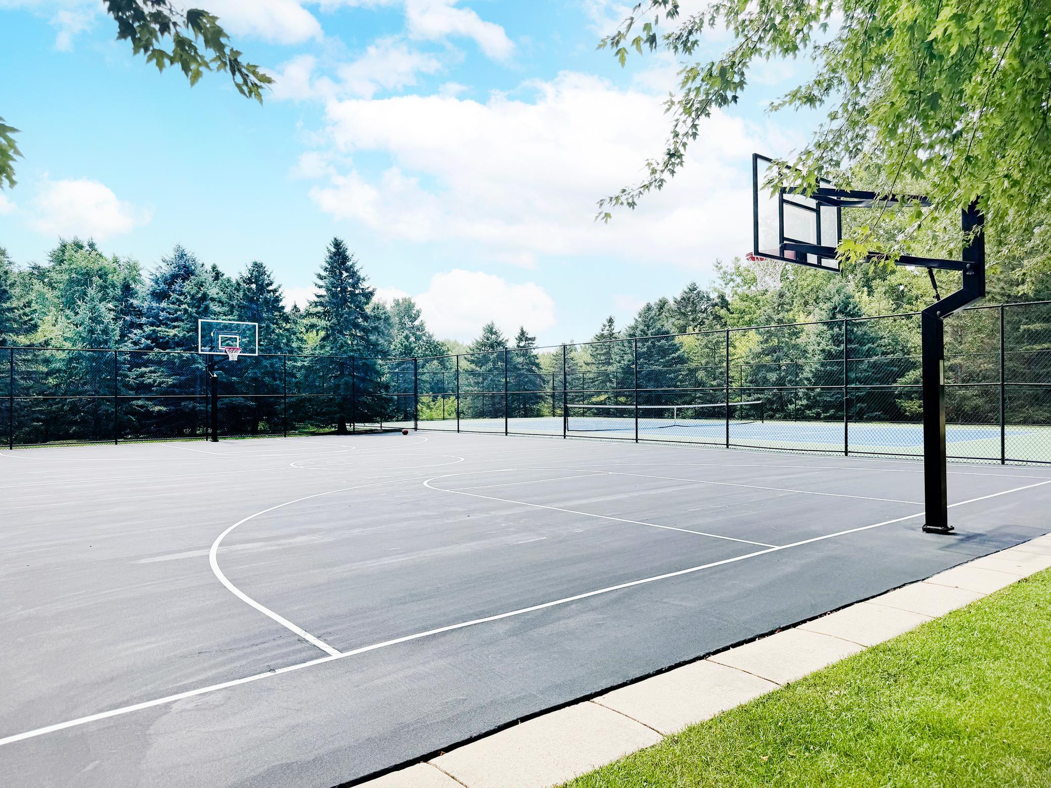 Basketball and tennis courts