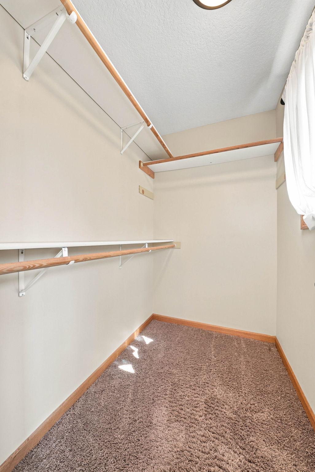 Generous closet spaces in each of the dedicated bedrooms