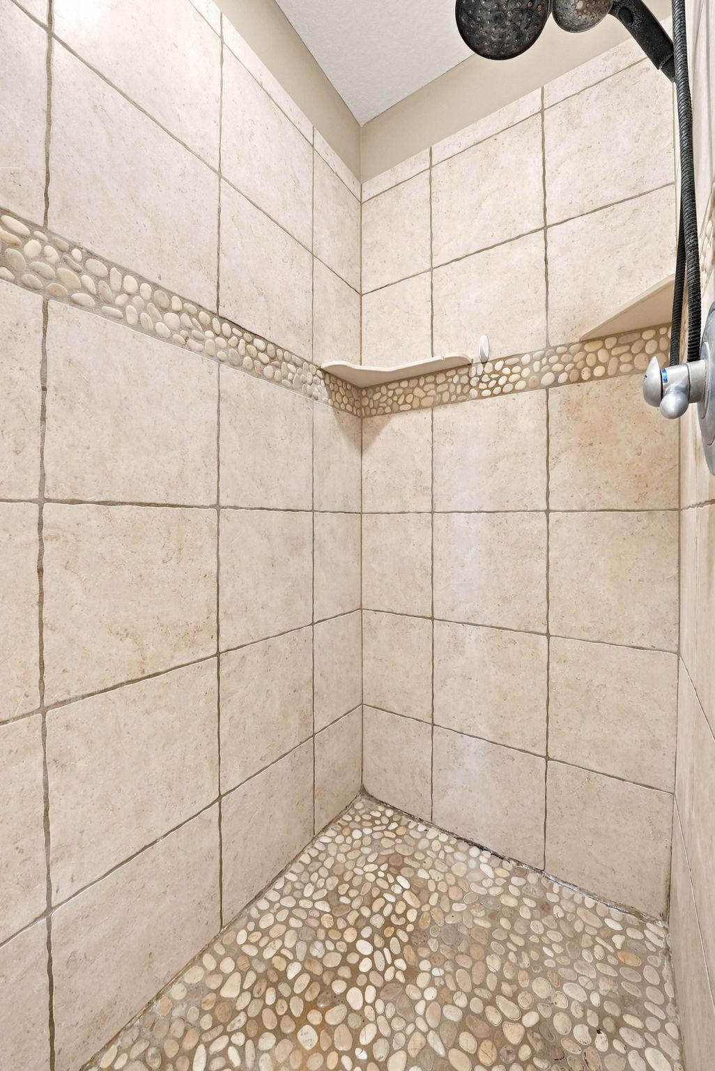 Tiled walk-in shower