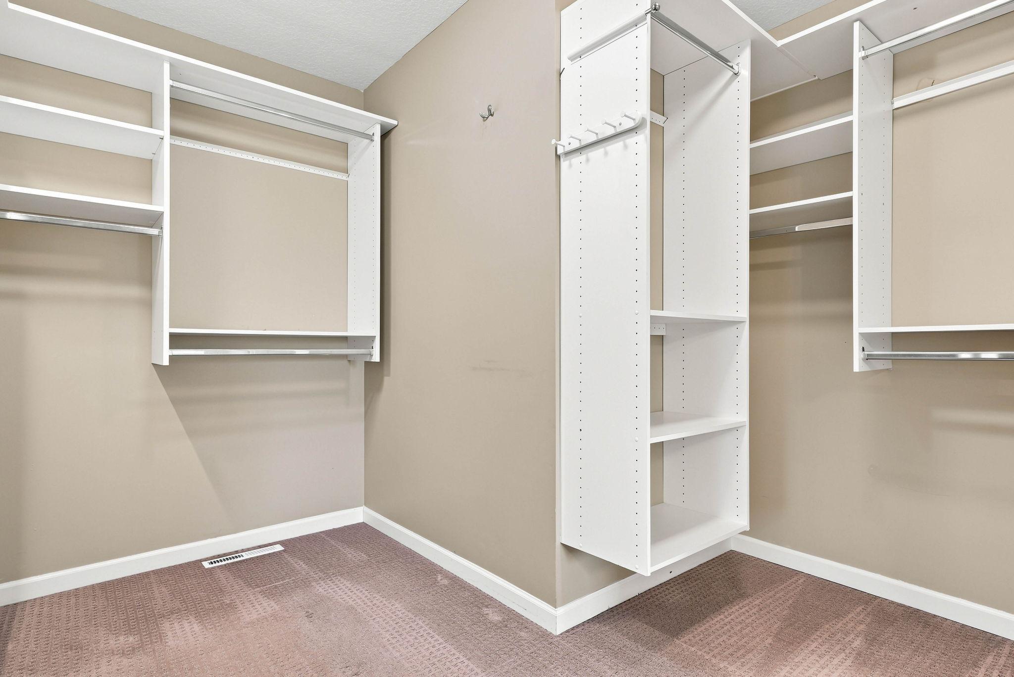 First section of the walk in closet