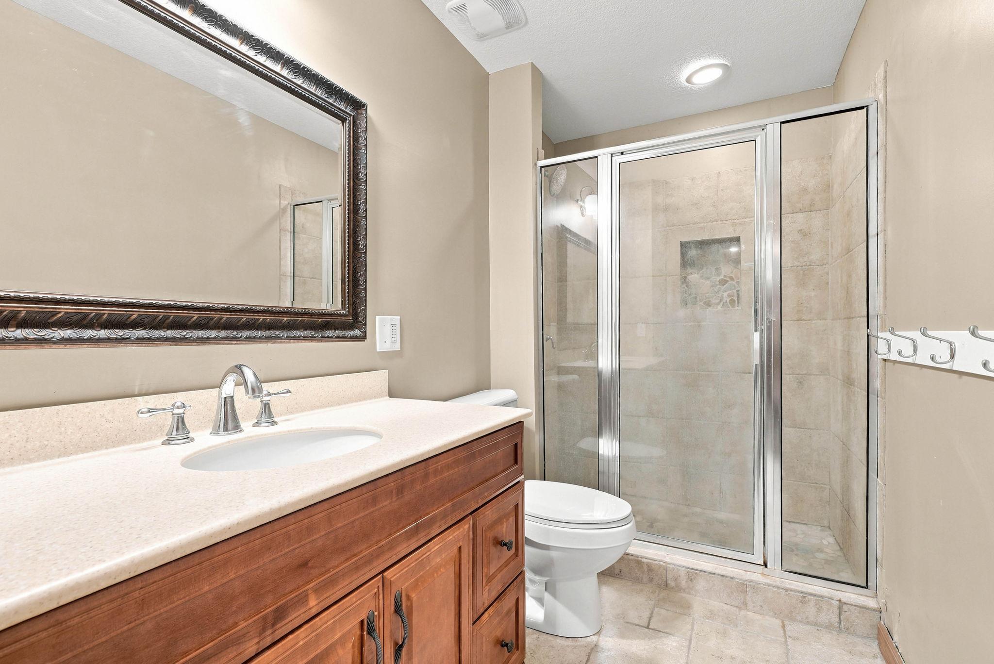 lower level 3/4 bathroom