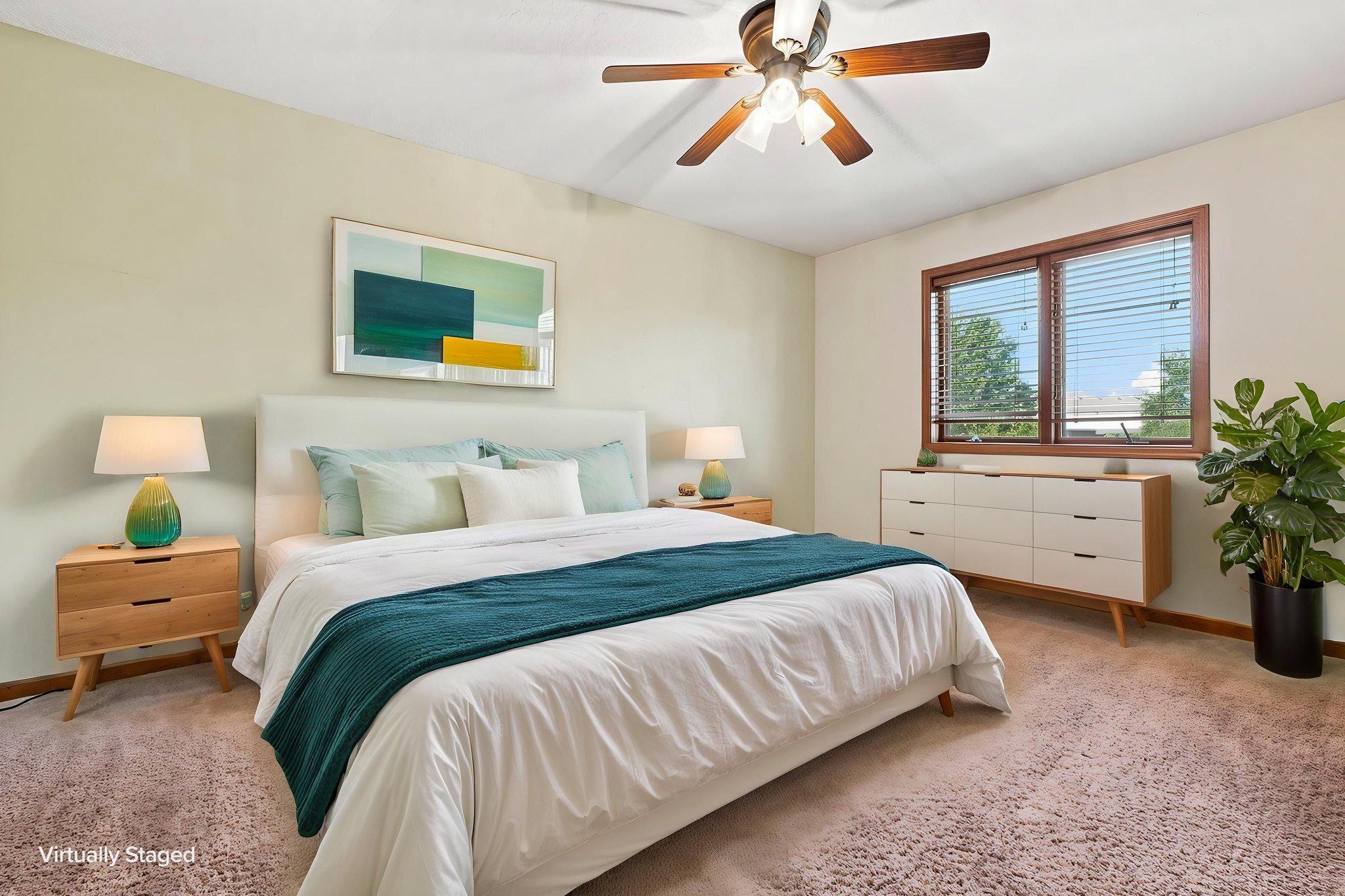 2nd upper level bedroom virtually staged