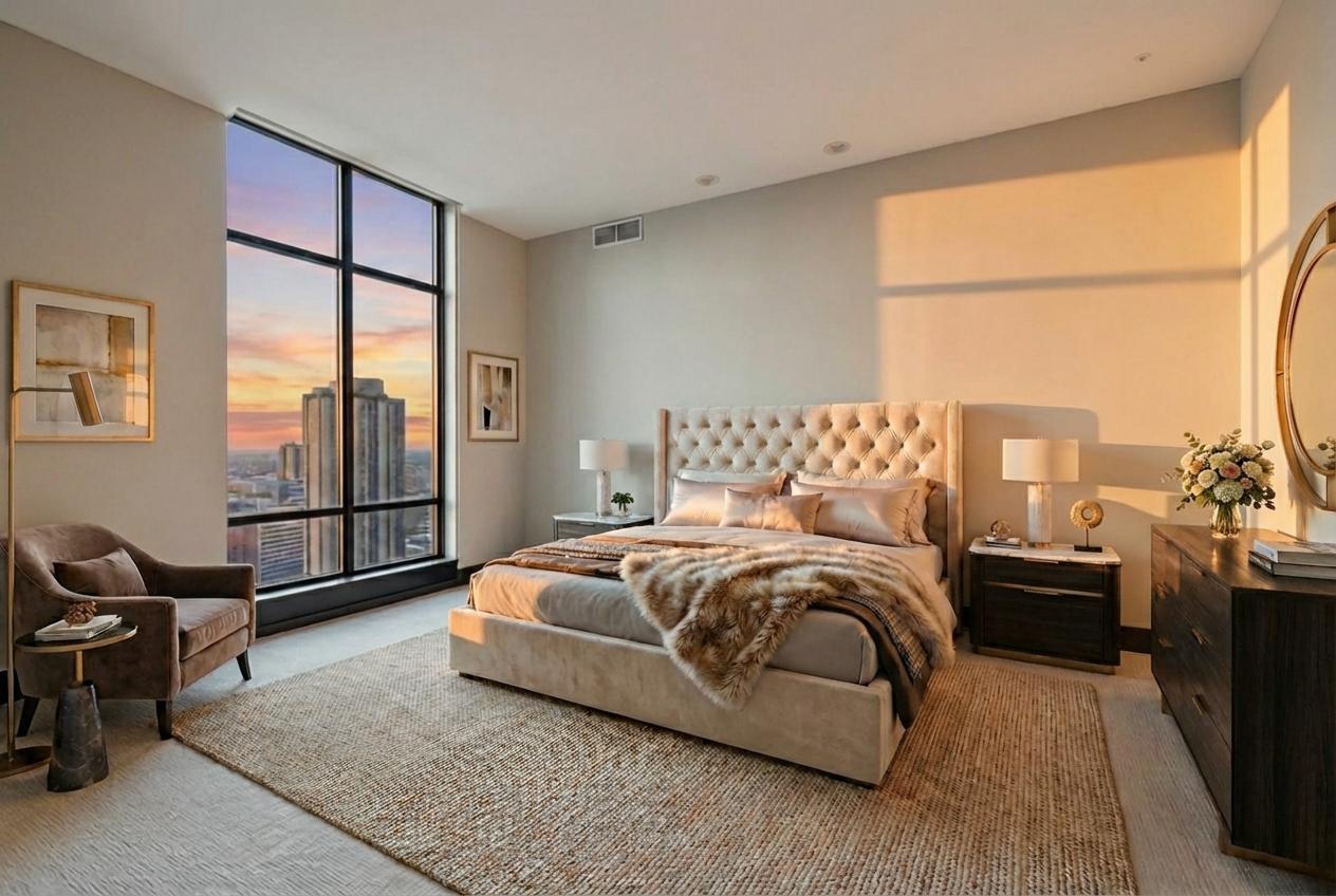 beautiful views from your primary bedroom (virtually staged)
